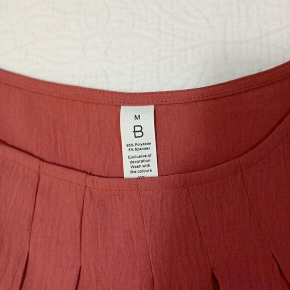 B Set Pants Elastic Waist Wide Leg & Top Sleeveless Pleated Medium Womens. - Picture 5 of 13